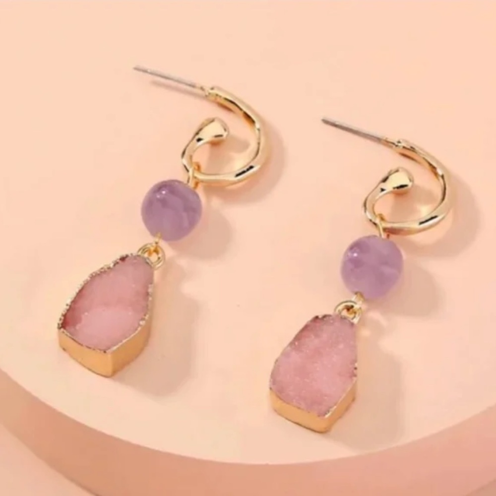 โค๏ธ FREE Stone Boho Peasant Hipster Drop Art Chic Faux Modern Hip Classy Earrings